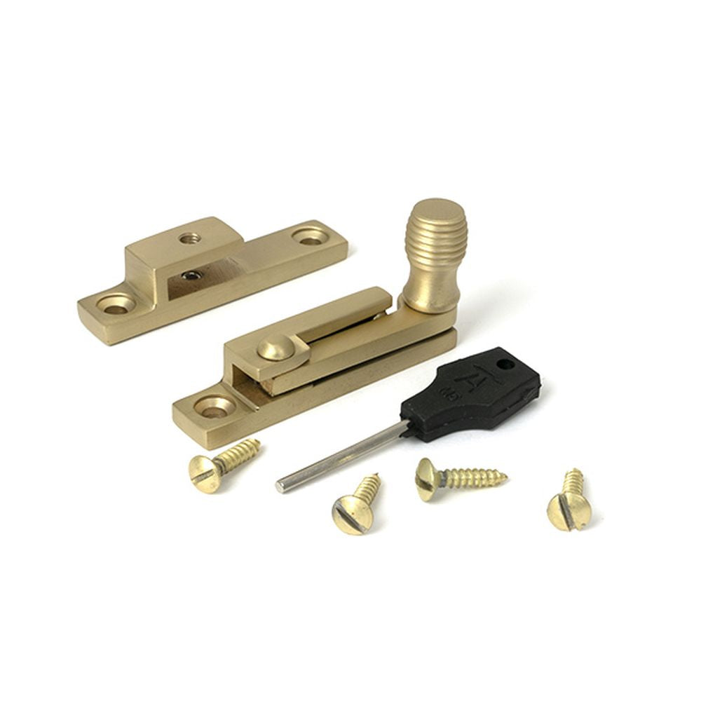 High quality images of the From The Anvil - Satin Brass Beehive Quadrant Fastener - Narrow | Sku. Anvil-52363 | available to order from Trade Door Handles, quick delivery at discounted prices.