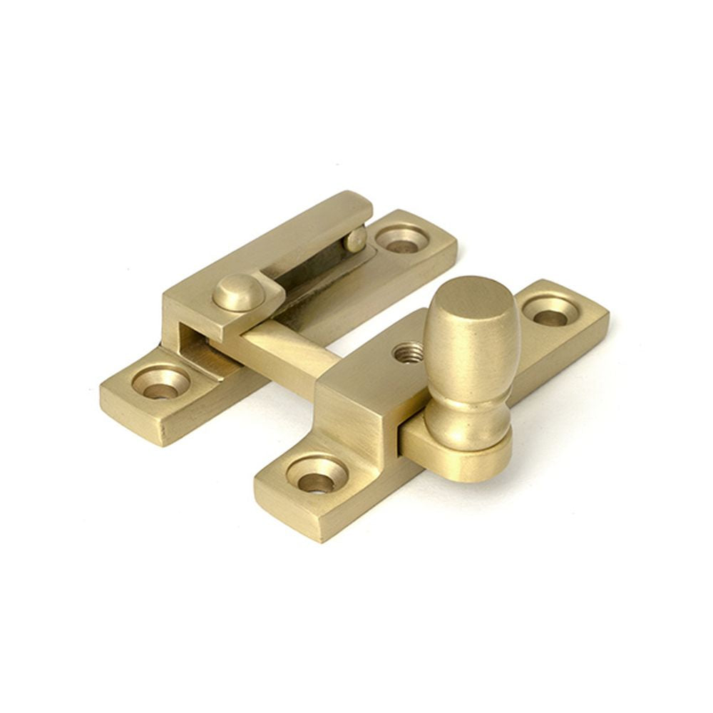 High quality images of the From The Anvil - Satin Brass Mushroom Quadrant Fastener - Narrow | Sku. Anvil-52364 | available to order from Trade Door Handles, quick delivery at discounted prices.