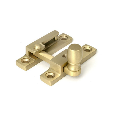 High quality images of the From The Anvil - Satin Brass Mushroom Quadrant Fastener - Narrow | Sku. Anvil-52364 | available to order from Trade Door Handles, quick delivery at discounted prices.