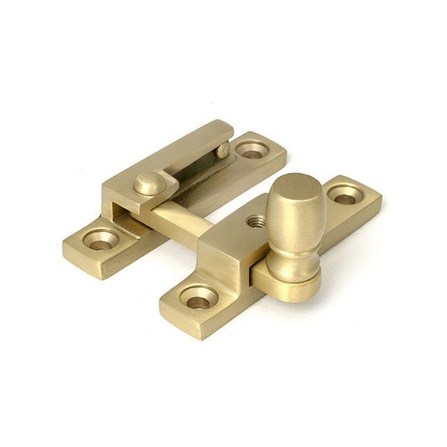 High quality images of the From The Anvil - Satin Brass Mushroom Quadrant Fastener - Narrow | Sku. Anvil-52364 | available to order from Trade Door Handles, quick delivery at discounted prices.