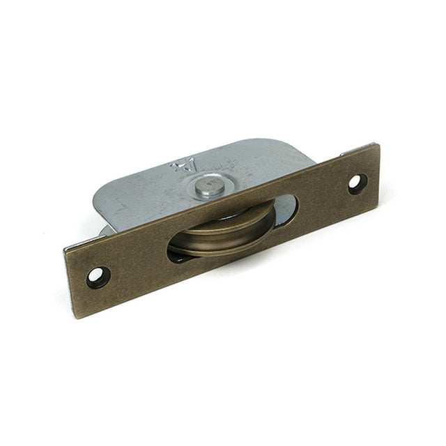 High quality images of the From The Anvil - Burnished Brass Square Ended Sash Pulley 75kg | Sku. Anvil-52386 | available to order from Trade Door Handles, quick delivery at discounted prices.