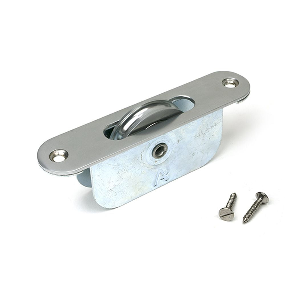 High quality images of the From The Anvil - Satin Chrome Radiused Sash Pulley 75kg | Sku. Anvil-52390 | available to order from Trade Door Handles, quick delivery at discounted prices.