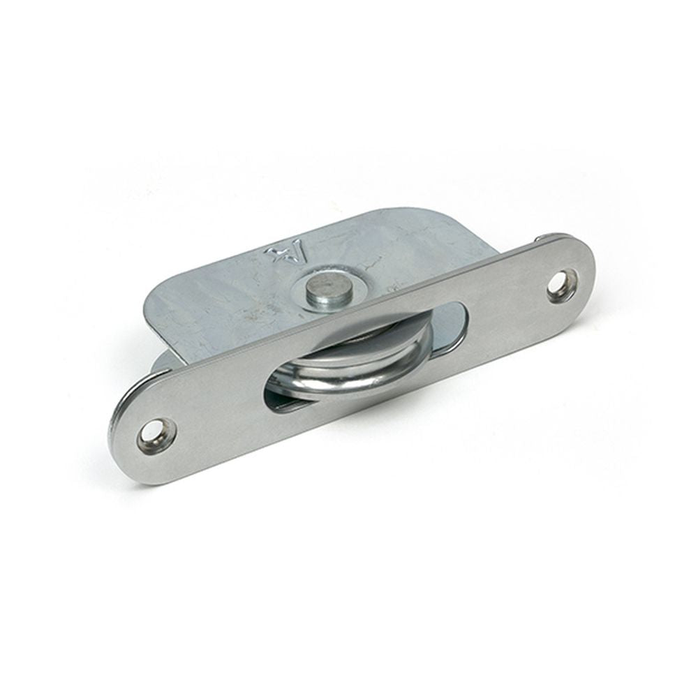 High quality images of the From The Anvil - Satin Chrome Radiused Sash Pulley 75kg | Sku. Anvil-52390 | available to order from Trade Door Handles, quick delivery at discounted prices.