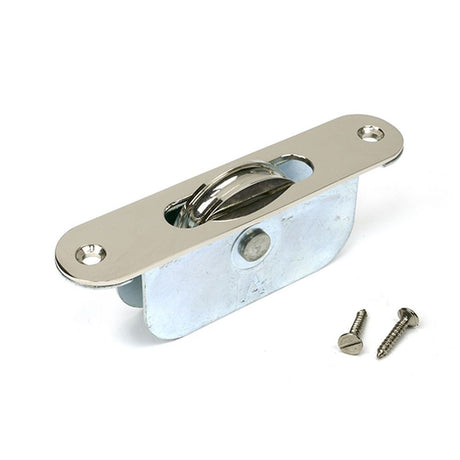 High quality images of the From The Anvil - Polished Nickel Radiused Sash Pulley 75kg | Sku. Anvil-52391 | available to order from Trade Door Handles, quick delivery at discounted prices.