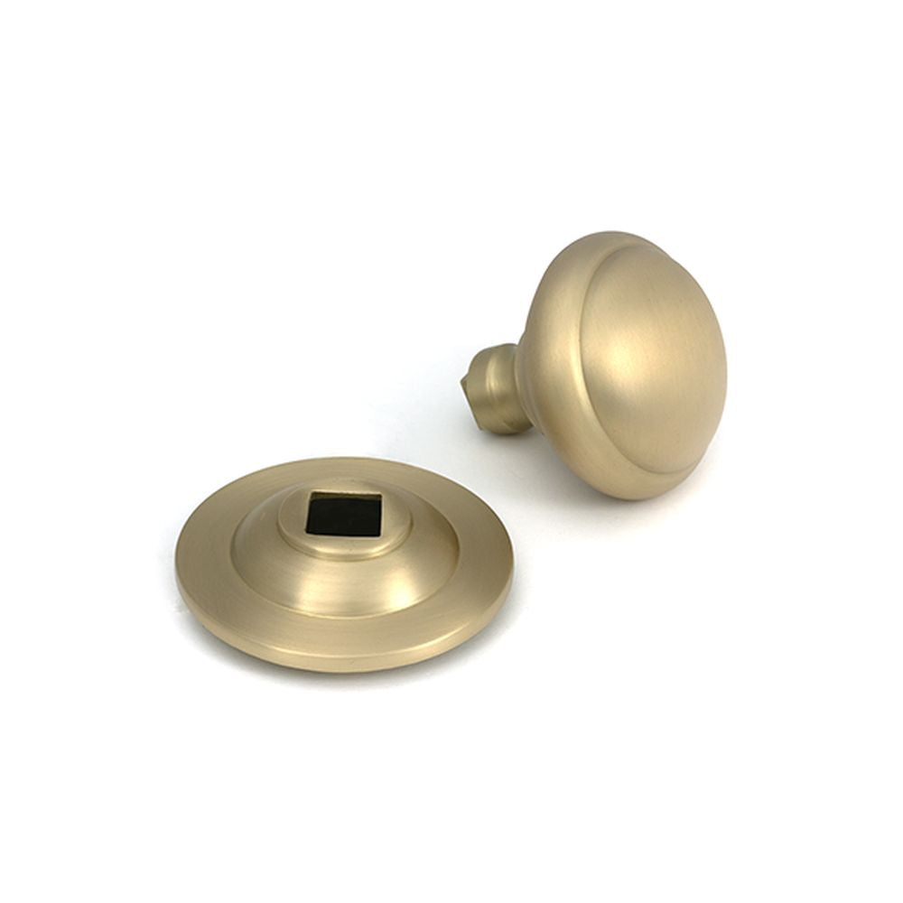 High quality images of the From The Anvil - Satin Brass Round Centre Door Knob | Sku. Anvil-52405 | available to order from Trade Door Handles, quick delivery at discounted prices.