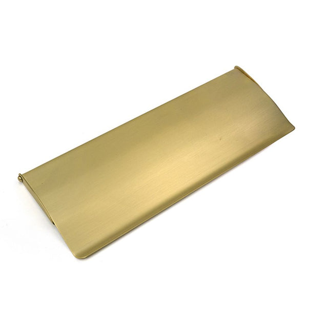 High quality images of the From The Anvil - Satin Brass Large Letter Plate Cover | Sku. Anvil-52414 | available to order from Trade Door Handles, quick delivery at discounted prices.