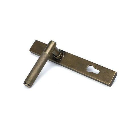 High quality images of the From The Anvil - Burnished Brass Brompton Slimline Lever Espag. Lock Set | Sku. Anvil-52415 | available to order from Trade Door Handles, quick delivery at discounted prices.