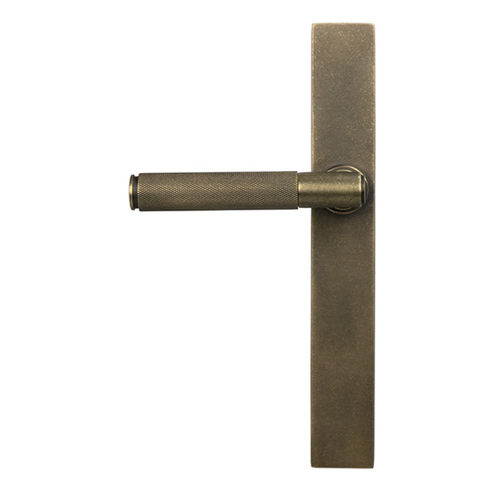 High quality images of the From The Anvil - Burnished Brass Brompton Slimline Lever Espag. Latch Set | Sku. Anvil-52418 | available to order from Trade Door Handles, quick delivery at discounted prices.