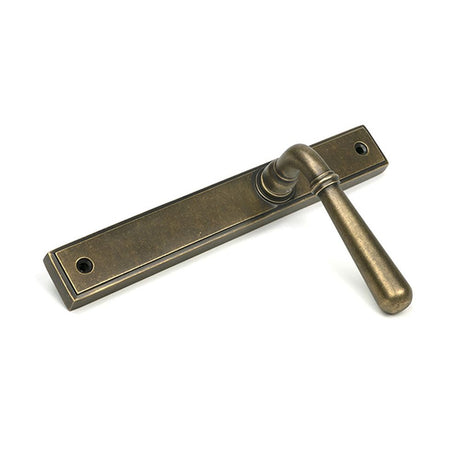 High quality images of the From The Anvil - Burnished Brass Newbury Slimline Lever Espag. Latch Set | Sku. Anvil-52421 | available to order from Trade Door Handles, quick delivery at discounted prices.