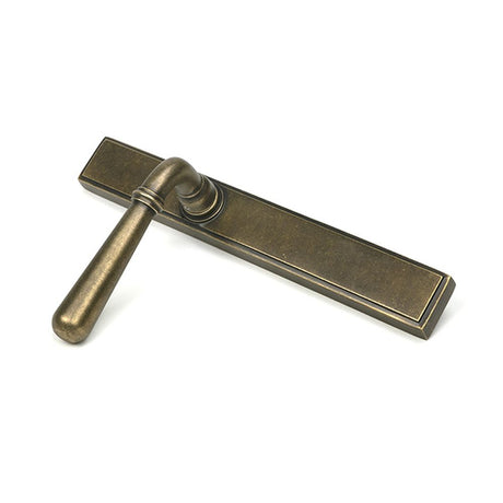 High quality images of the From The Anvil - Burnished Brass Newbury Slimline Lever Espag. Latch Set | Sku. Anvil-52421 | available to order from Trade Door Handles, quick delivery at discounted prices.