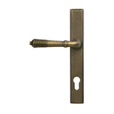 High quality images of the From The Anvil - Burnished Brass Reeded Slimline Lever Espag. Lock Set | Sku. Anvil-52423 | available to order from Trade Door Handles, quick delivery at discounted prices.