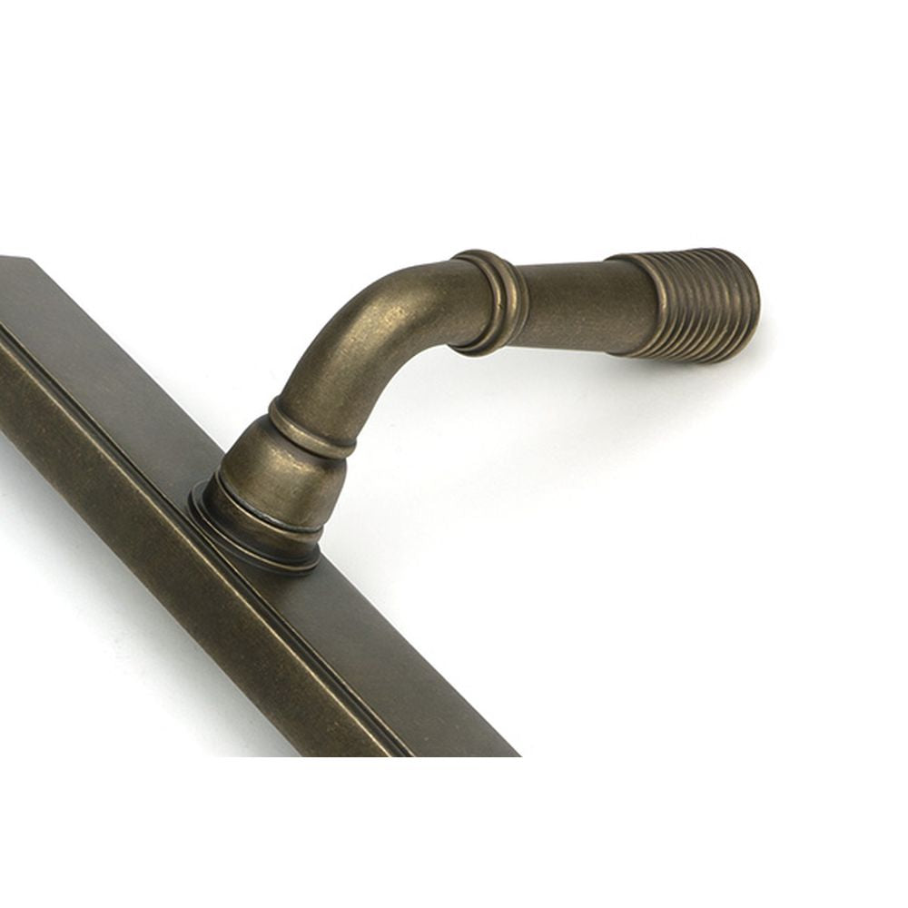 High quality images of the From The Anvil - Burnished Brass Reeded Slimline Lever Espag. Lock Set | Sku. Anvil-52423 | available to order from Trade Door Handles, quick delivery at discounted prices.