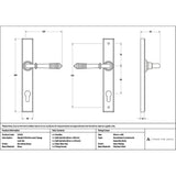 High quality images of the From The Anvil - Burnished Brass Reeded Slimline Lever Espag. Lock Set | Sku. Anvil-52423 | available to order from Trade Door Handles, quick delivery at discounted prices.