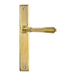 High quality images of the From The Anvil - Polished Brass Reeded Slimline Lever Latch Set | Sku. Anvil-52425 | available to order from Trade Door Handles, quick delivery at discounted prices.