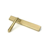 High quality images of the From The Anvil - Satin Brass Reeded Slimline Lever Latch Set | Sku. Anvil-52427 | available to order from Trade Door Handles, quick delivery at discounted prices.