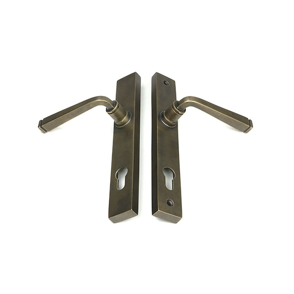 High quality images of the From The Anvil - Burnished Brass Avon Slimline Lever Espag. Lock Set | Sku. Anvil-52428 | available to order from Trade Door Handles, quick delivery at discounted prices.