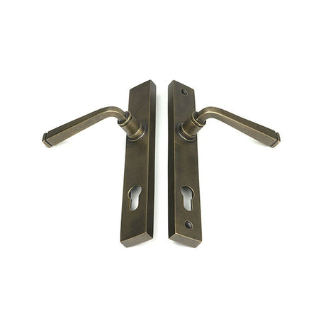 High quality images of the From The Anvil - Burnished Brass Avon Slimline Lever Espag. Lock Set | Sku. Anvil-52428 | available to order from Trade Door Handles, quick delivery at discounted prices.