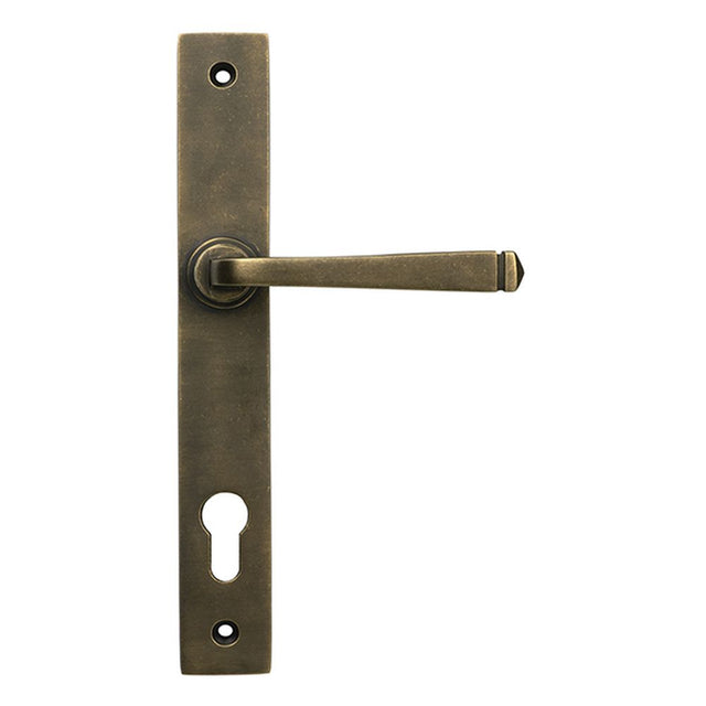 High quality images of the From The Anvil - Burnished Brass Avon Slimline Lever Espag. Lock Set | Sku. Anvil-52428 | available to order from Trade Door Handles, quick delivery at discounted prices.