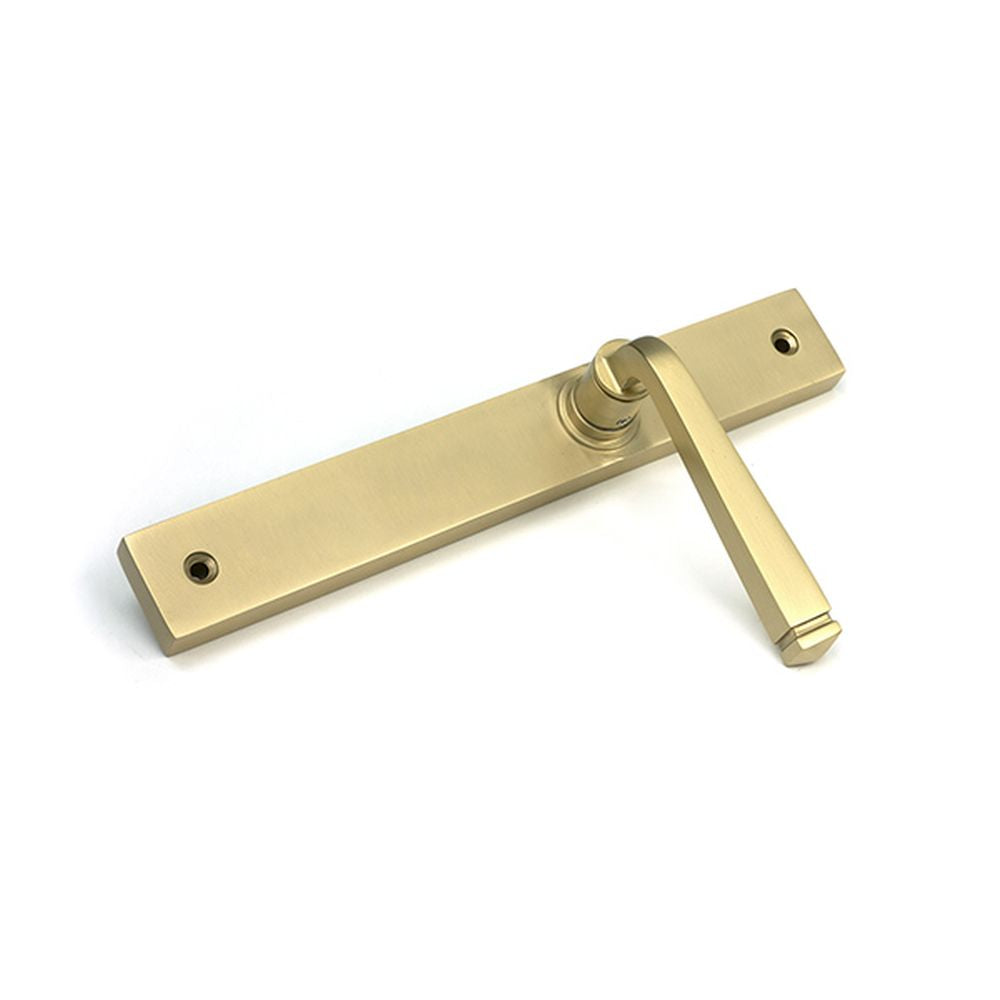 High quality images of the From The Anvil - Satin Brass Avon Slimline Lever Latch Set | Sku. Anvil-52431 | available to order from Trade Door Handles, quick delivery at discounted prices.
