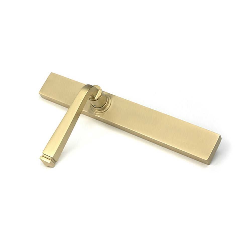 High quality images of the From The Anvil - Satin Brass Avon Slimline Lever Latch Set | Sku. Anvil-52431 | available to order from Trade Door Handles, quick delivery at discounted prices.