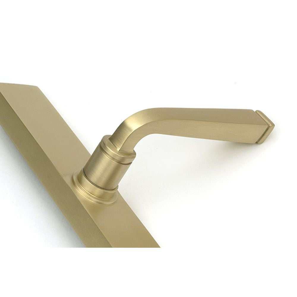 High quality images of the From The Anvil - Satin Brass Avon Slimline Lever Latch Set | Sku. Anvil-52431 | available to order from Trade Door Handles, quick delivery at discounted prices.