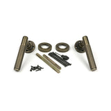 High quality images of the From The Anvil - Burnished Brass Brompton Lever on Rose Set (Plain) | Sku. Anvil-52433 | available to order from Trade Door Handles, quick delivery at discounted prices.