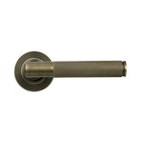 High quality images of the From The Anvil - Burnished Brass Brompton Lever on Rose Set (Beehive) | Sku. Anvil-52435 | available to order from Trade Door Handles, quick delivery at discounted prices.