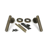 High quality images of the From The Anvil - Burnished Brass Brompton Lever on Rose Set (Beehive) | Sku. Anvil-52435 | available to order from Trade Door Handles, quick delivery at discounted prices.