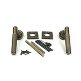 High quality images of the From The Anvil - Burnished Brass Brompton Lever on Rose Set (Square) | Sku. Anvil-52436 | available to order from Trade Door Handles, quick delivery at discounted prices.