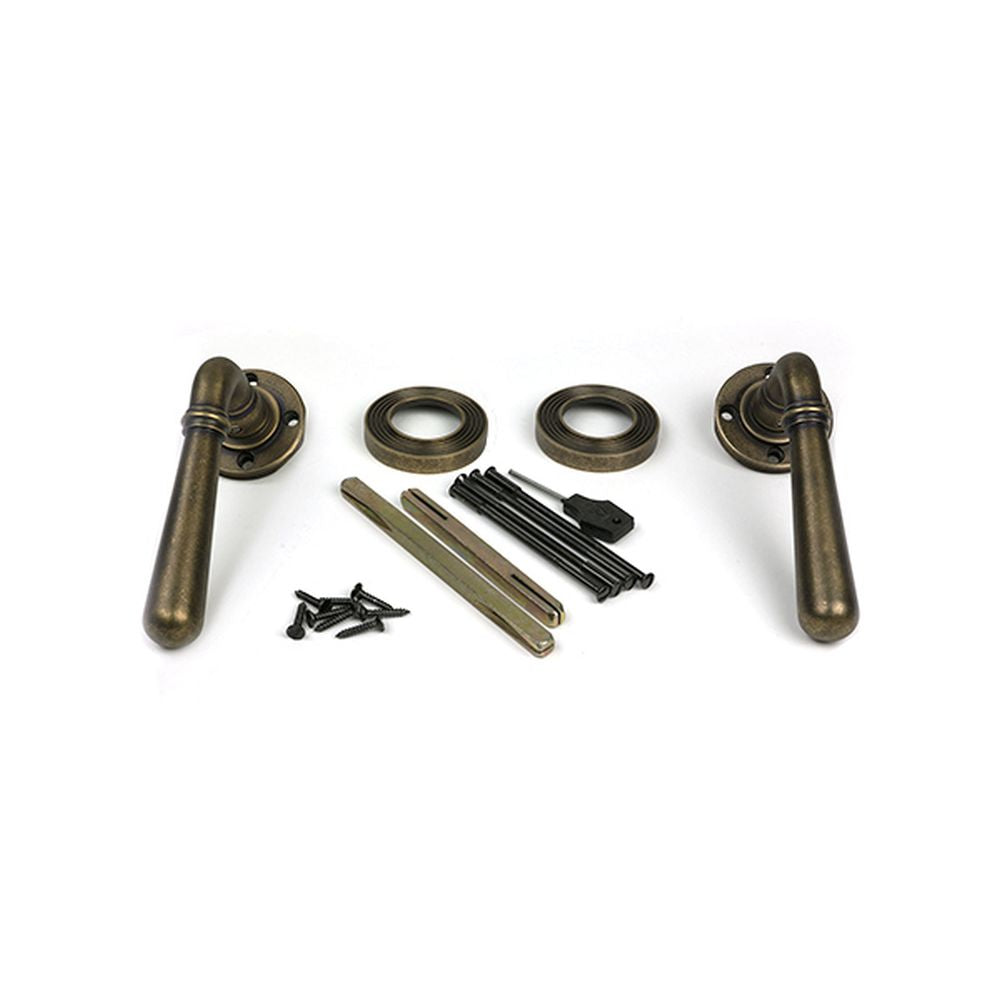 High quality images of the From The Anvil - Burnished Brass Newbury Lever on Rose Set (Beehive) | Sku. Anvil-52439 | available to order from Trade Door Handles, quick delivery at discounted prices.