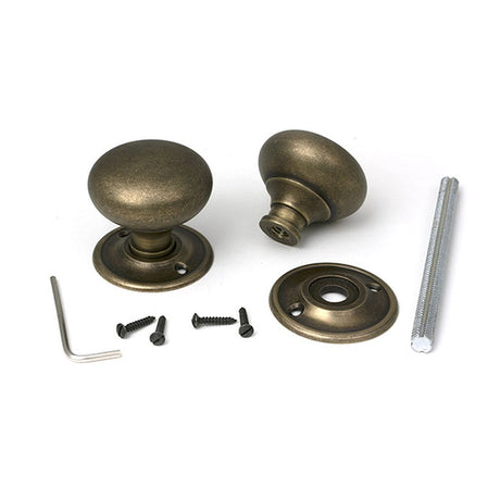 High quality images of the From The Anvil - Burnished Brass 49mm Mushroom Mortice/Rim Knob Set | Sku. Anvil-52441 | available to order from Trade Door Handles, quick delivery at discounted prices.
