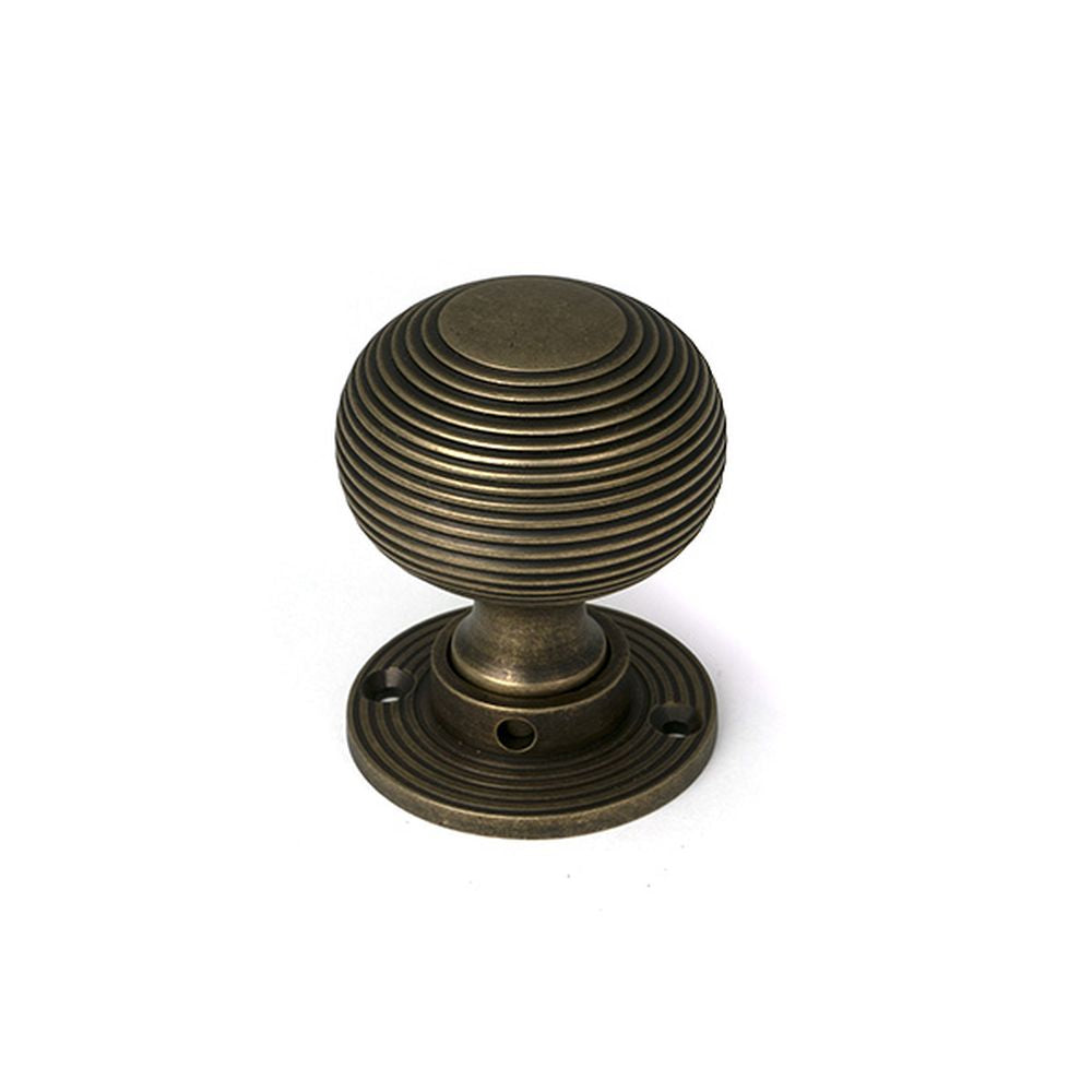 High quality images of the From The Anvil - Burnished Brass Heavy Beehive Mortice/Rim Knob Set | Sku. Anvil-52442 | available to order from Trade Door Handles, quick delivery at discounted prices.
