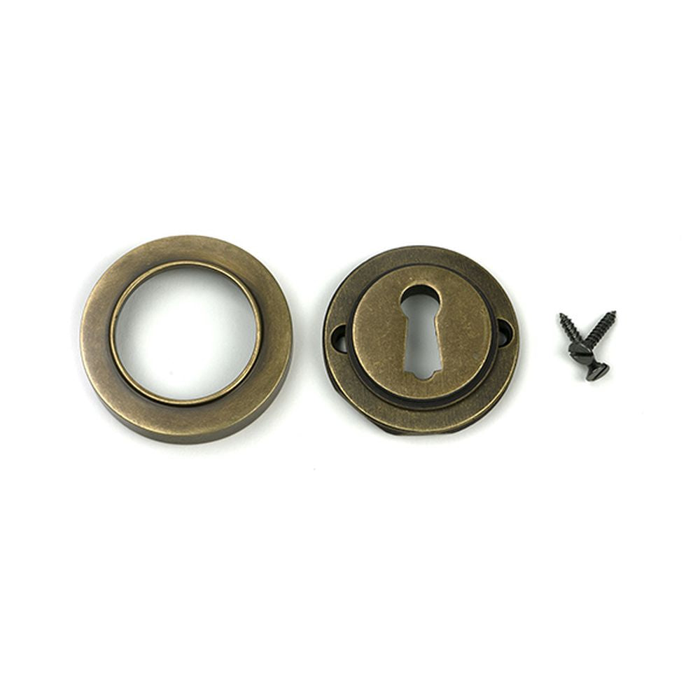 High quality images of the From The Anvil - Burnished Brass Round Escutcheon (Plain) | Sku. Anvil-52443 | available to order from Trade Door Handles, quick delivery at discounted prices.