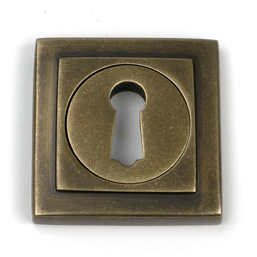 High quality images of the From The Anvil - Burnished Brass Round Escutcheon (Square) | Sku. Anvil-52446 | available to order from Trade Door Handles, quick delivery at discounted prices.