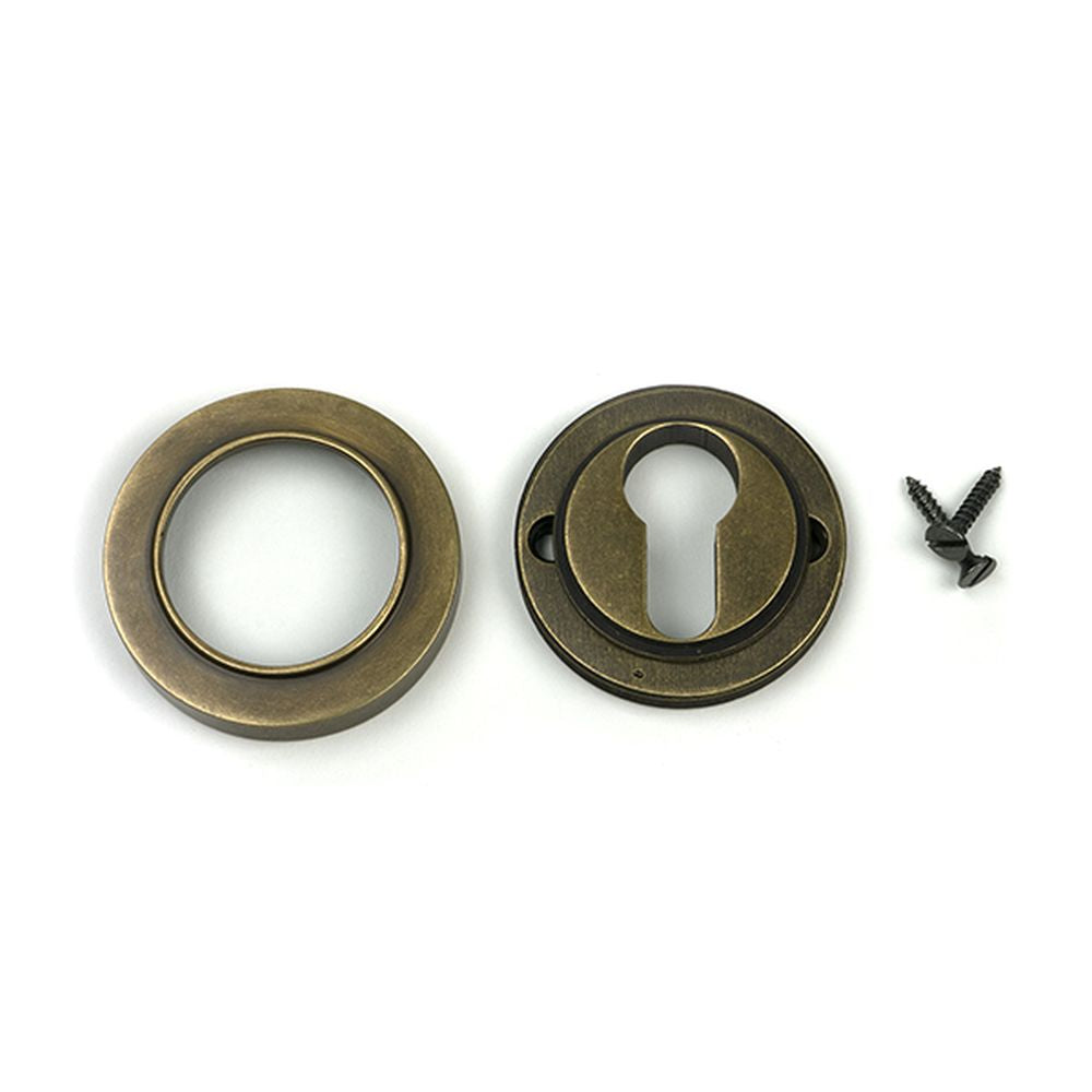 High quality images of the From The Anvil - Burnished Brass Round Euro Escutcheon (Plain) | Sku. Anvil-52447 | available to order from Trade Door Handles, quick delivery at discounted prices.