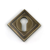 High quality images of the From The Anvil - Burnished Brass Round Euro Escutcheon (Square) | Sku. Anvil-52450 | available to order from Trade Door Handles, quick delivery at discounted prices.