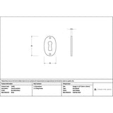 High quality images of the From The Anvil - Burnished Brass Oval Escutcheon | Sku. Anvil-52455 | available to order from Trade Door Handles, quick delivery at discounted prices.