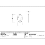 High quality images of the From The Anvil - Satin Brass Oval Euro Escutcheon | Sku. Anvil-52458 | available to order from Trade Door Handles, quick delivery at discounted prices.