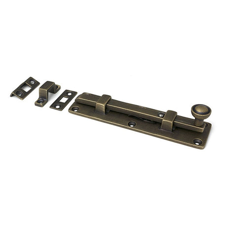 High quality images of the From The Anvil - Burnished Brass 6" Universal Bolt | Sku. Anvil-52460 | available to order from Trade Door Handles, quick delivery at discounted prices.