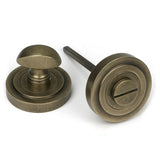 High quality images of the From The Anvil - Burnished Brass Round Thumbturn Set (Art Deco) | Sku. Anvil-52465 | available to order from Trade Door Handles, quick delivery at discounted prices.