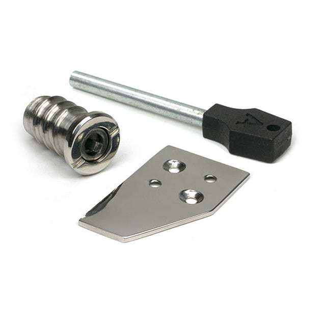 High quality images of the From The Anvil - Polished Marine SS (316) Key-Flush Sash Stop | Sku. Anvil-52474 | available to order from Trade Door Handles, quick delivery at discounted prices.