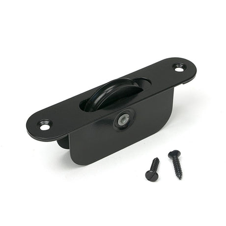 High quality images of the From The Anvil - Black Radiused Sash Pulley 75kg | Sku. Anvil-52481 | available to order from Trade Door Handles, quick delivery at discounted prices.