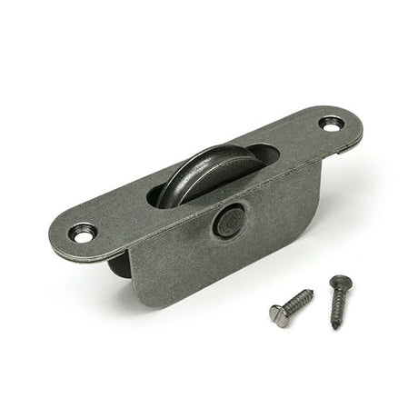 High quality images of the From The Anvil - Pewter Radiused Sash Pulley 75kg | Sku. Anvil-52483 | available to order from Trade Door Handles, quick delivery at discounted prices.