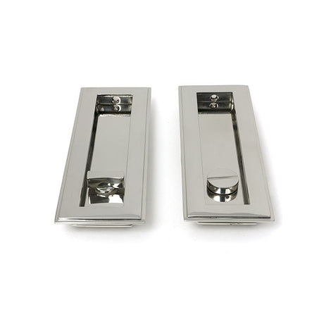 High quality images of the From The Anvil - Polished Marine SS (316) 175mm Art Deco Rectangular Pull - Privacy Set | Sku. Anvil-52497 | available to order from Trade Door Handles, quick delivery at discounted prices.