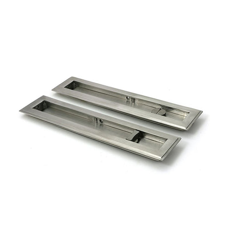High quality images of the From The Anvil - Satin Marine SS (316) 250mm Art Deco Rectangular Pull -Privacy Set | Sku. Anvil-52500 | available to order from Trade Door Handles, quick delivery at discounted prices.