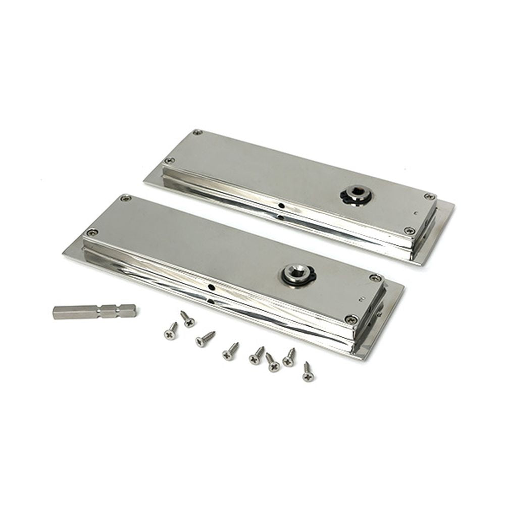 High quality images of the From The Anvil - Polished Marine SS (316) 175mm Plain Rectangular Pull - Privacy Set | Sku. Anvil-52501 | available to order from Trade Door Handles, quick delivery at discounted prices.