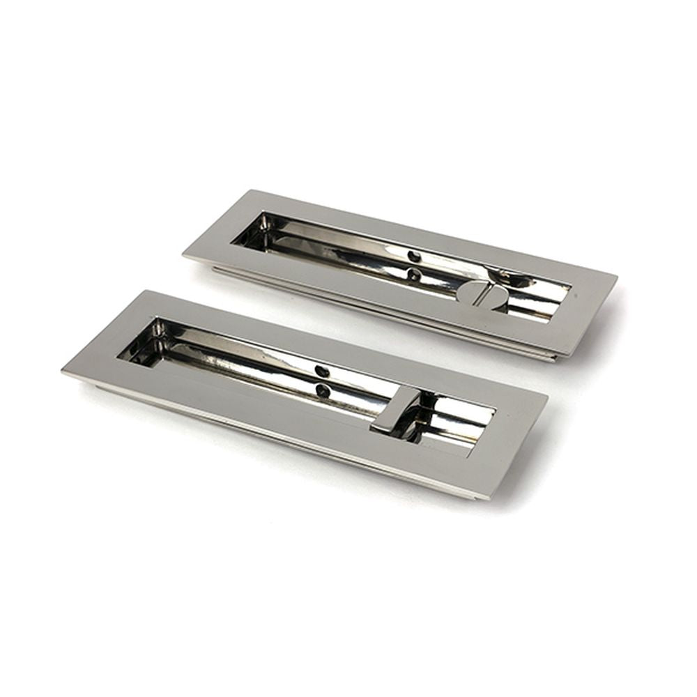 High quality images of the From The Anvil - Polished Marine SS (316) 175mm Plain Rectangular Pull - Privacy Set | Sku. Anvil-52501 | available to order from Trade Door Handles, quick delivery at discounted prices.