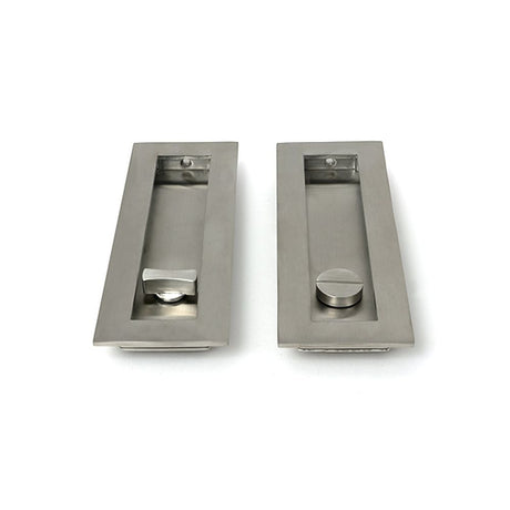 High quality images of the From The Anvil - Satin Marine SS (316) 175mm Plain Rectangular Pull - Privacy Set | Sku. Anvil-52502 | available to order from Trade Door Handles, quick delivery at discounted prices.