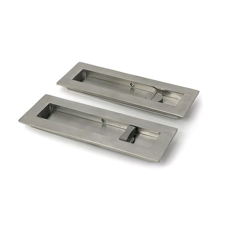 High quality images of the From The Anvil - Satin Marine SS (316) 175mm Plain Rectangular Pull - Privacy Set | Sku. Anvil-52502 | available to order from Trade Door Handles, quick delivery at discounted prices.