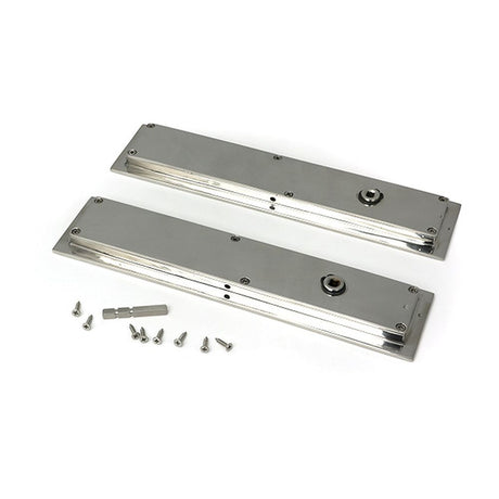 High quality images of the From The Anvil - Polished Marine SS (316) 250mm Plain Rectangular Pull - Privacy Set | Sku. Anvil-52503 | available to order from Trade Door Handles, quick delivery at discounted prices.